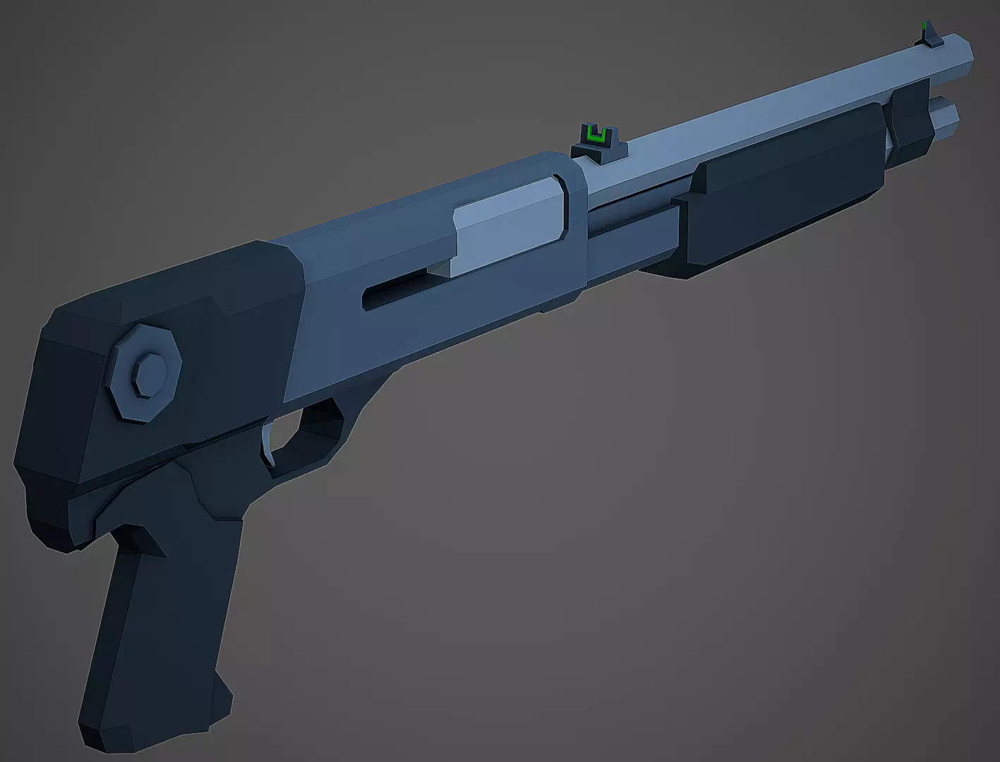 Stylized M56B Shotgun Low Poly Mobile Ready Low-poly 3D model_0