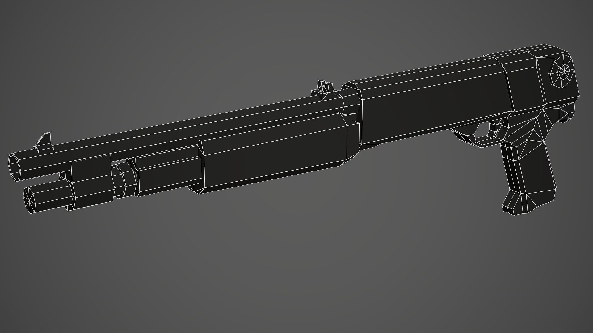 Stylized M56B Shotgun Low Poly Mobile Ready Low-poly 3D model_8
