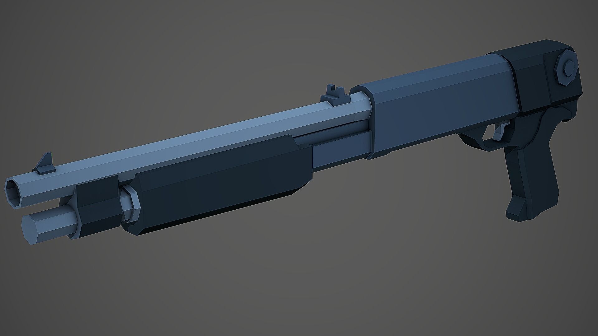 Stylized M56B Shotgun Low Poly Mobile Ready Low-poly 3D model_2
