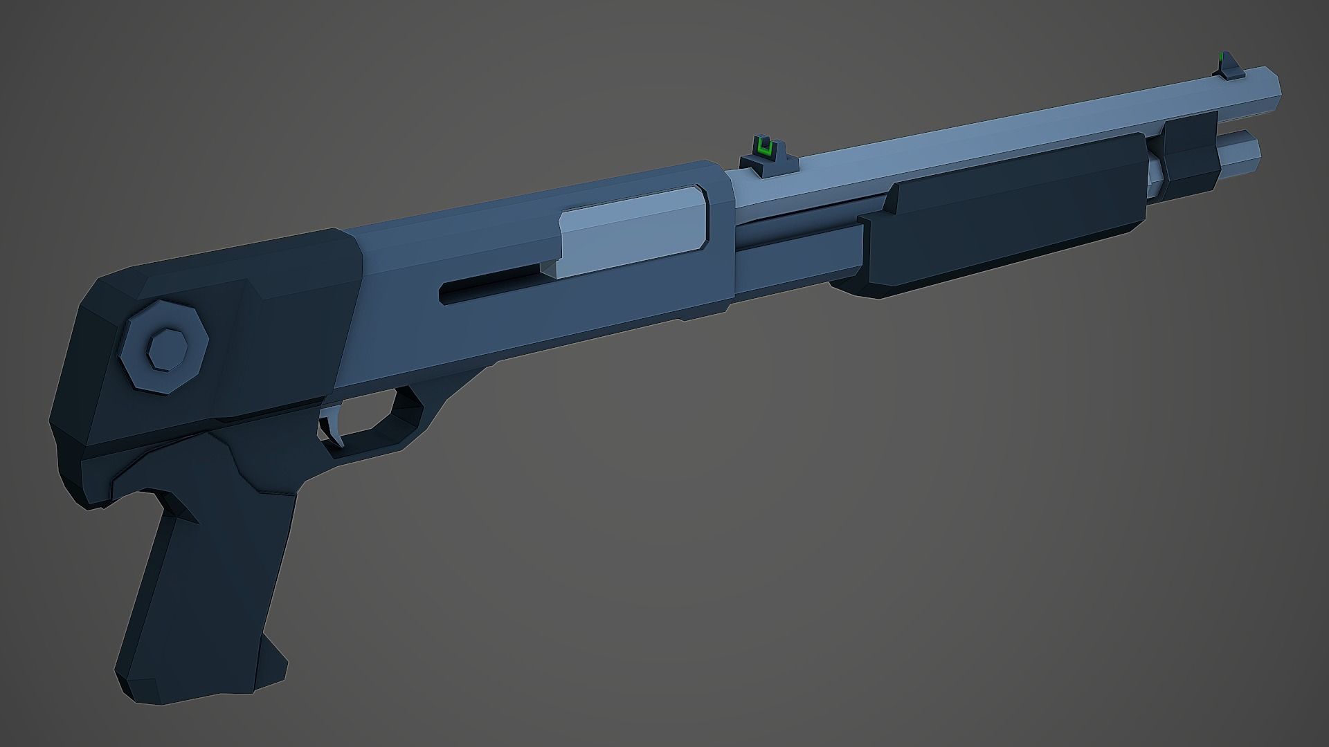 Stylized M56B Shotgun Low Poly Mobile Ready Low-poly 3D model_1