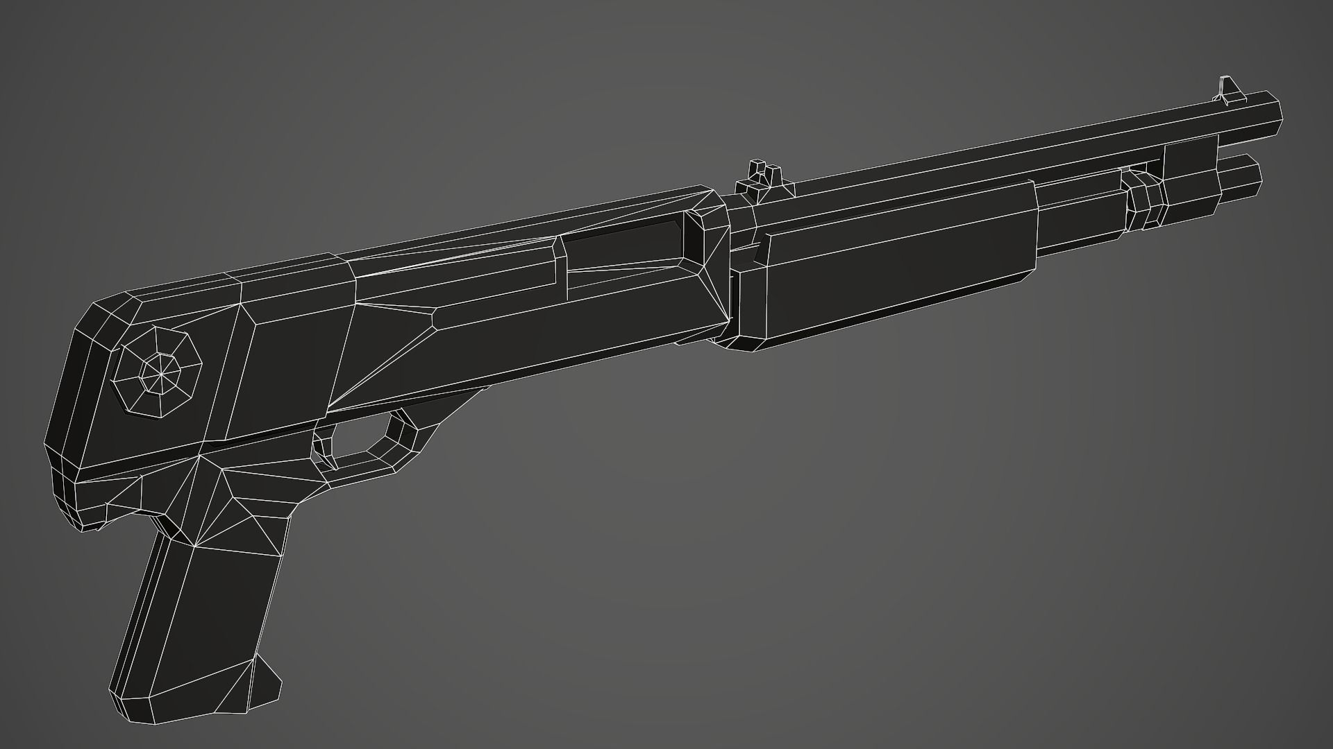 Stylized M56B Shotgun Low Poly Mobile Ready Low-poly 3D model_9