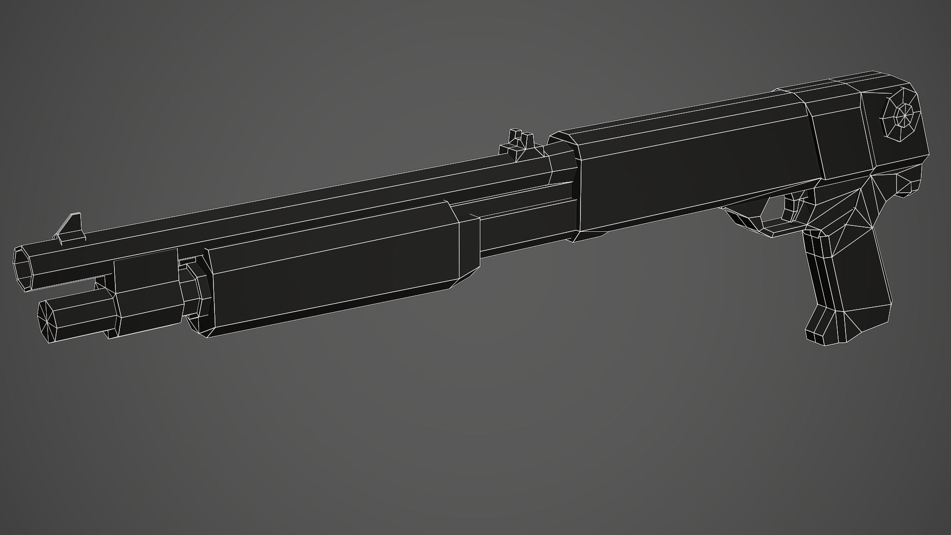 Stylized M56B Shotgun Low Poly Mobile Ready Low-poly 3D model_7