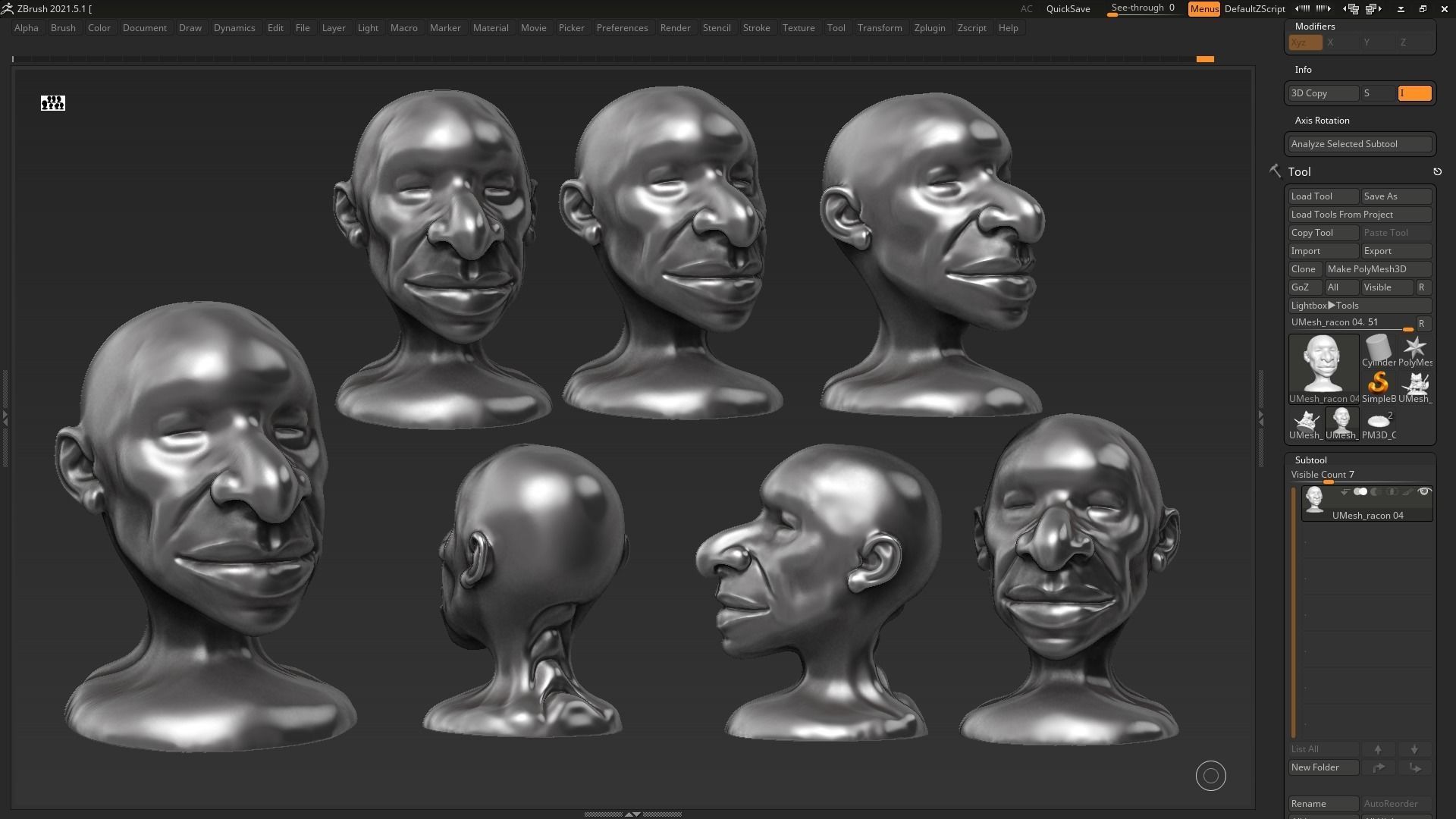 human head modern sculpture 3d print model 106 3D print model_3