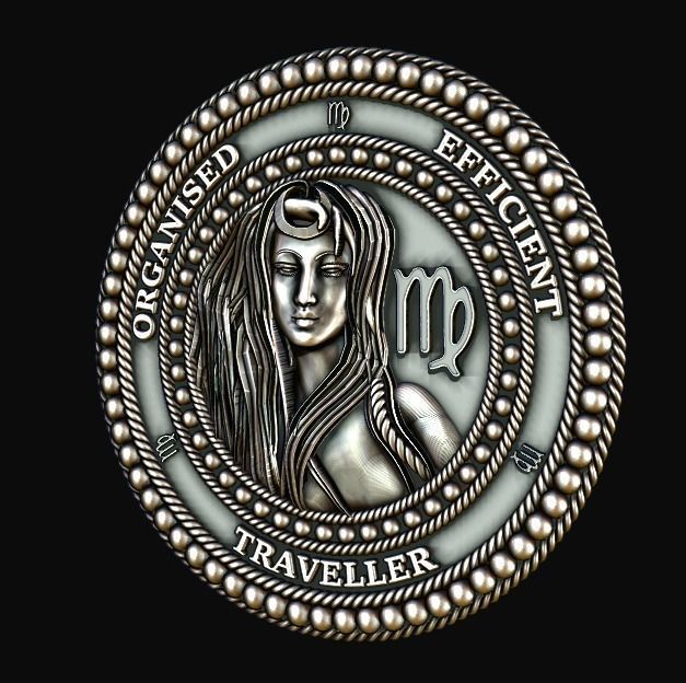 Virgo medal 62mm 3D print model_1