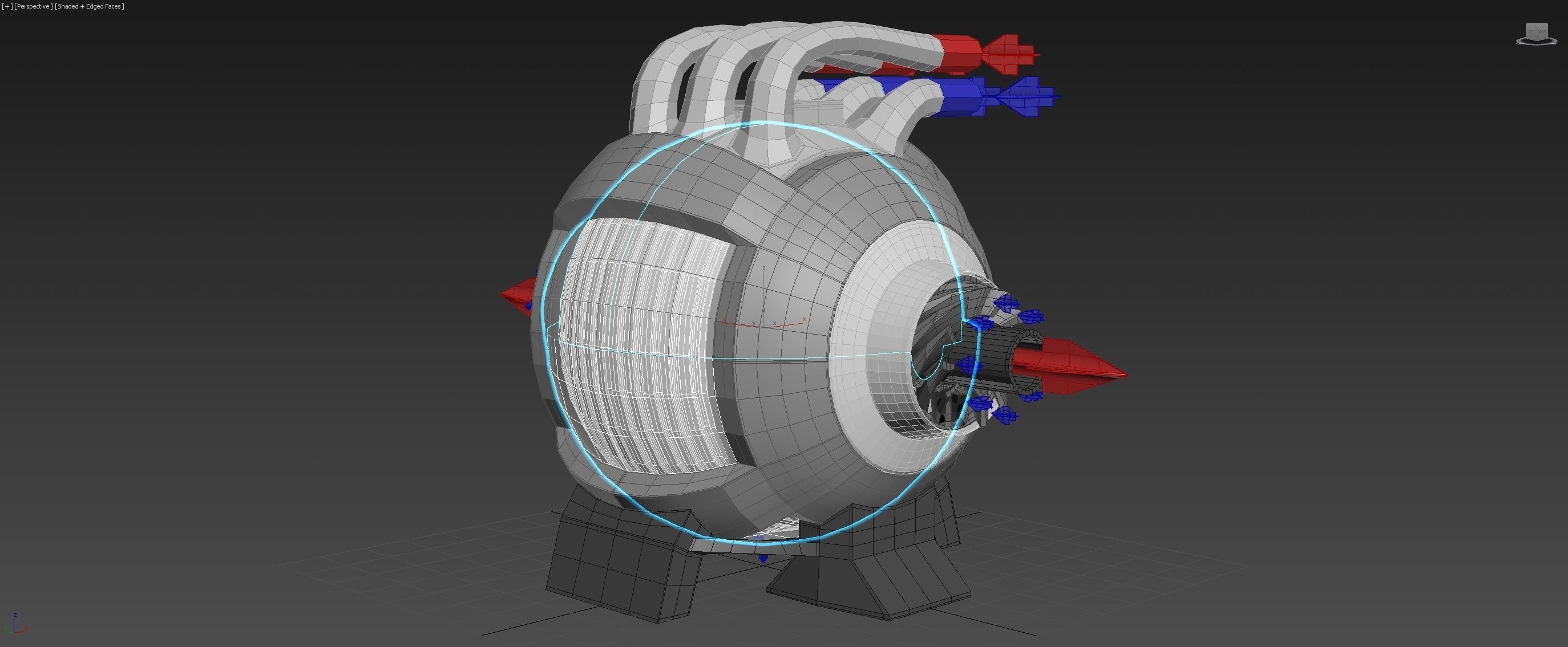 Spherical 3-Gear Tesla Turbine - Concept 3D print model_10
