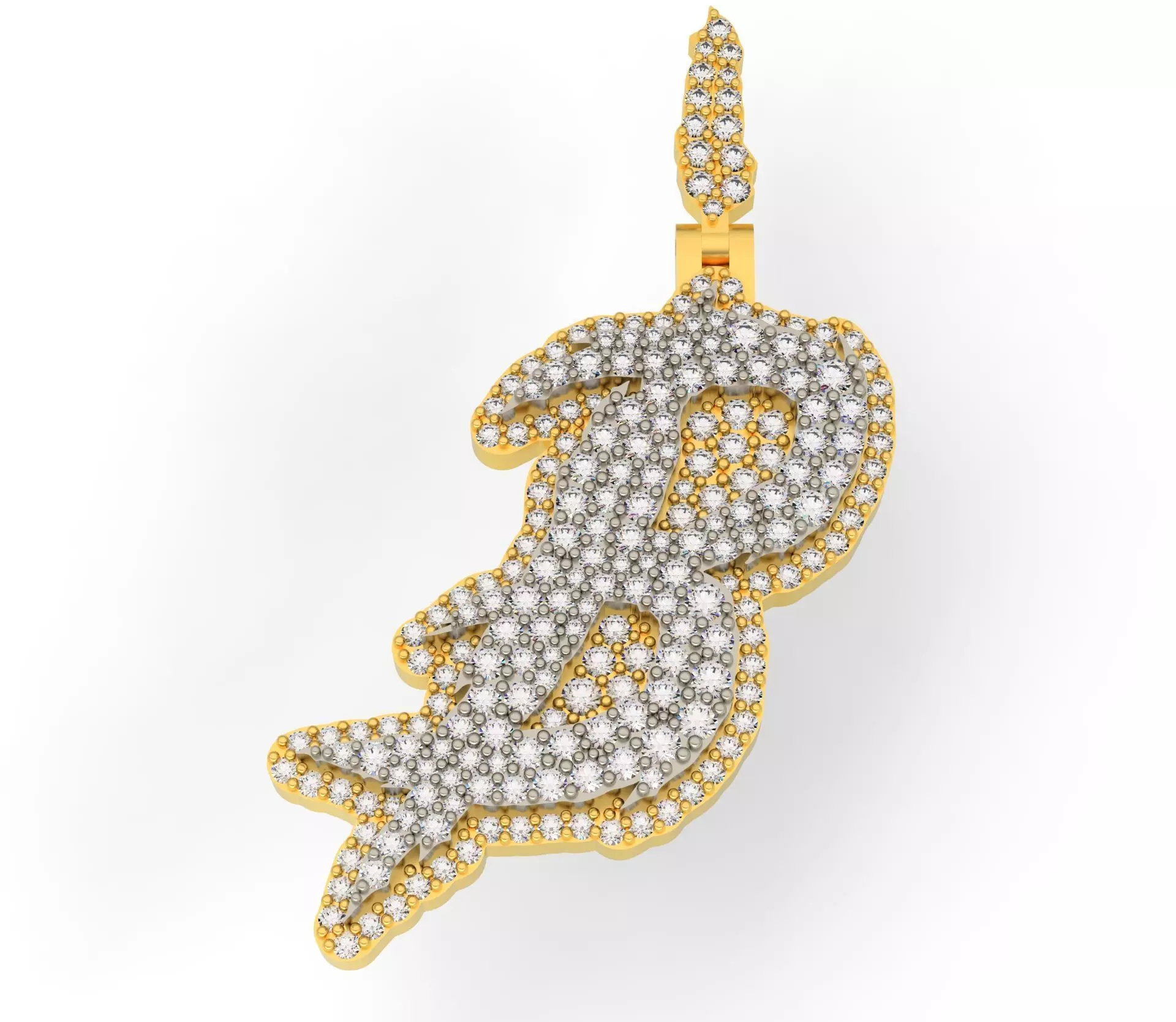 FLOWER SETTING LETTER B 3D print model_0