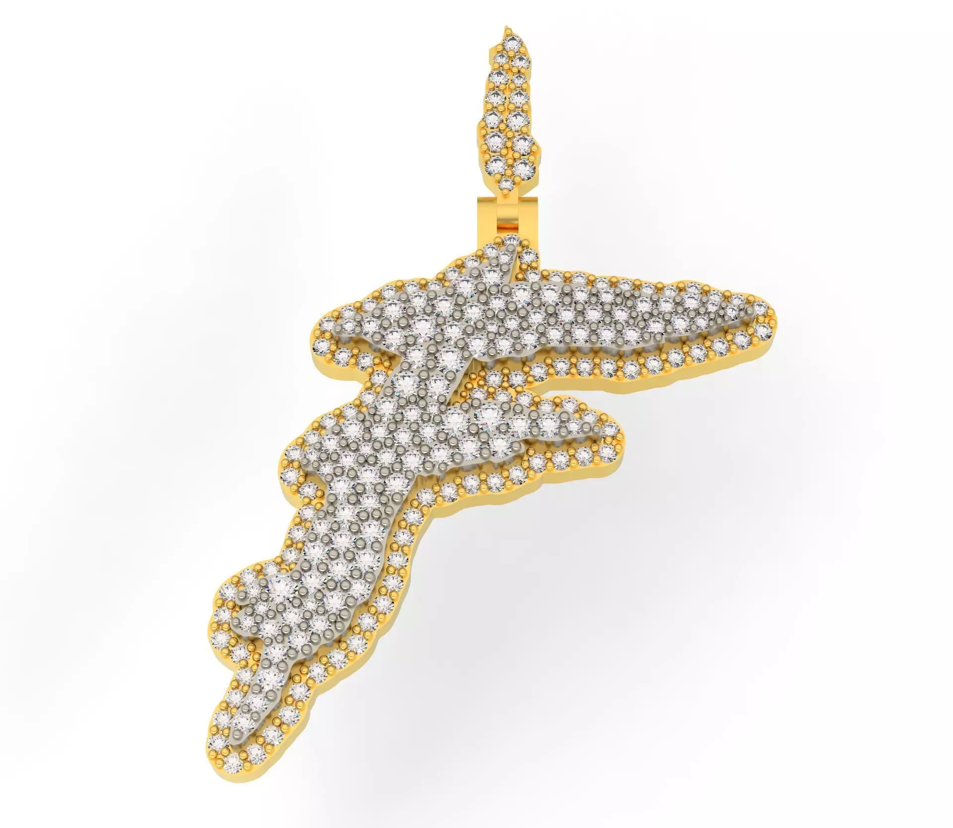 FLOWER SETTING LETTER F 3D print model_0