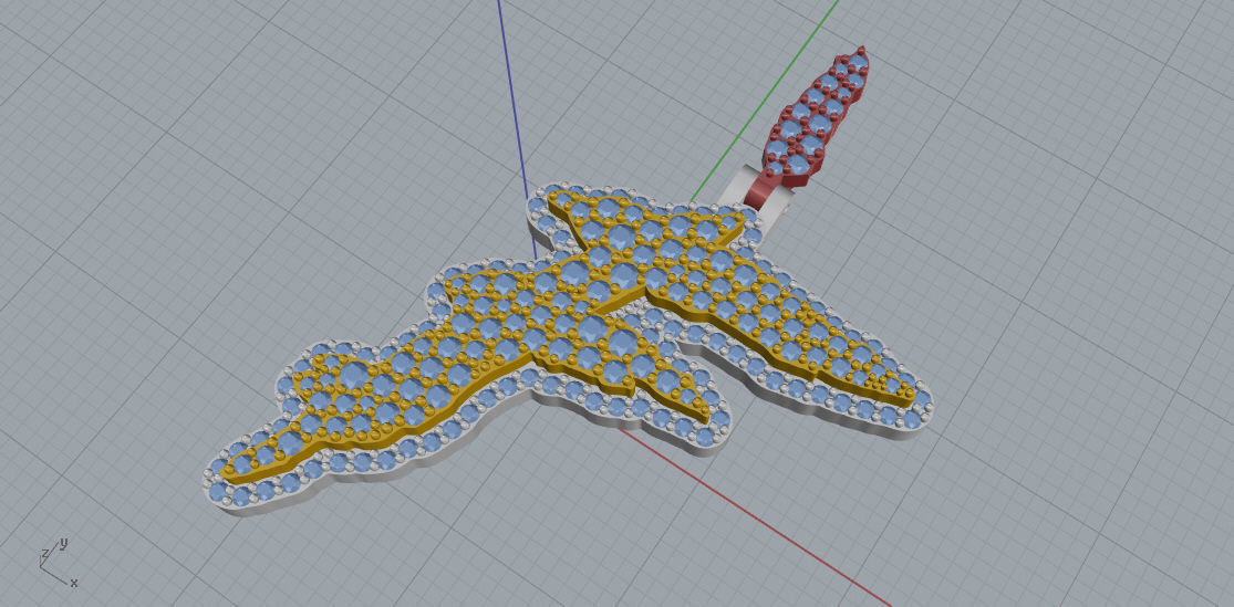 FLOWER SETTING LETTER F 3D print model_6