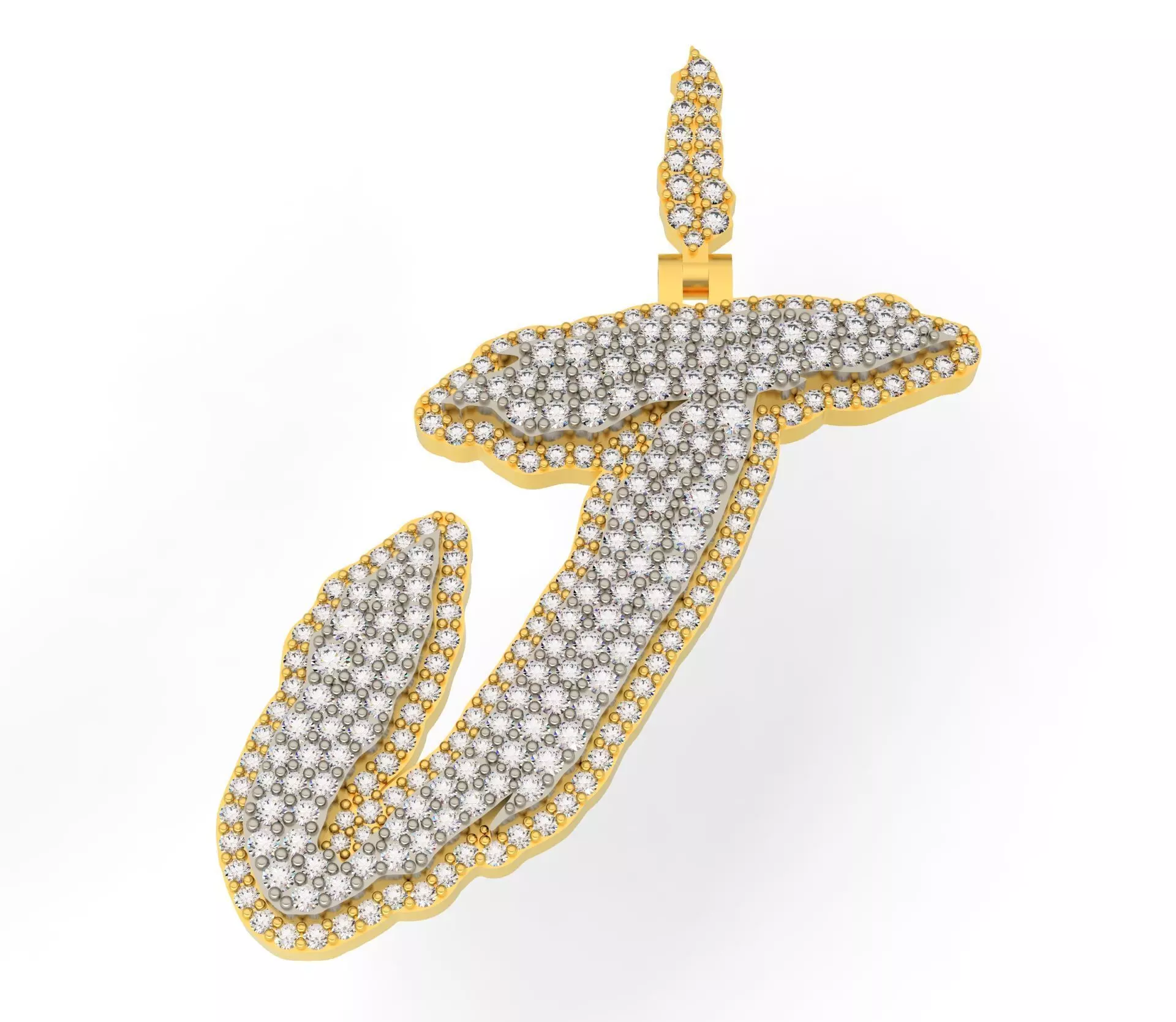 FLOWER SETTING LETTER J 3D print model_0