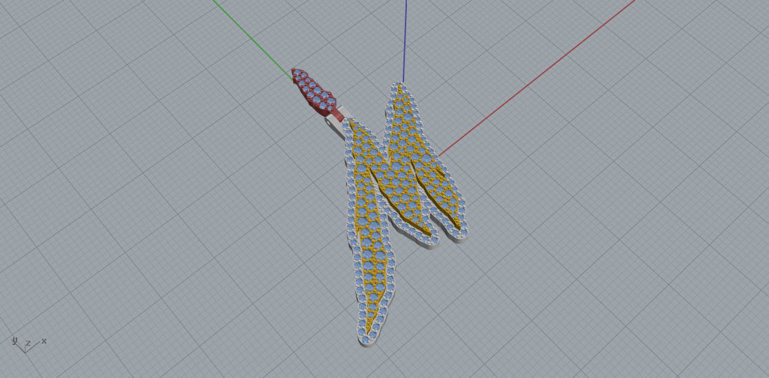 FLOWER SETTING LETTER M 3D print model_1