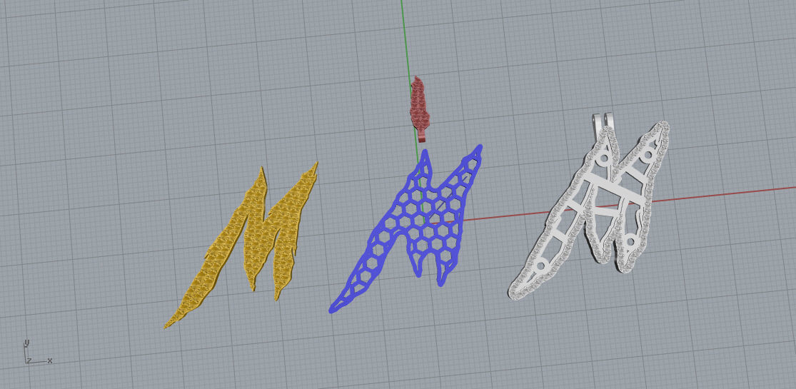 FLOWER SETTING LETTER M 3D print model_9