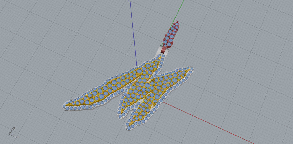 FLOWER SETTING LETTER M 3D print model_6