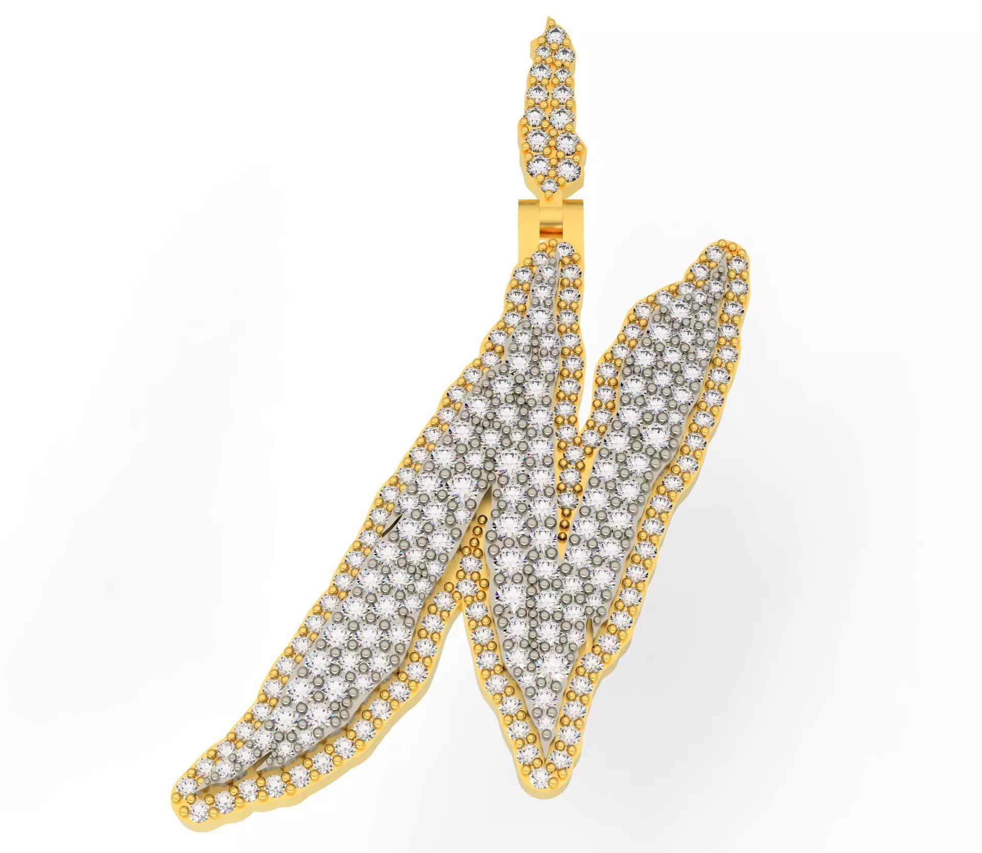 FLOWER SETTING LETTER N 3D print model_0