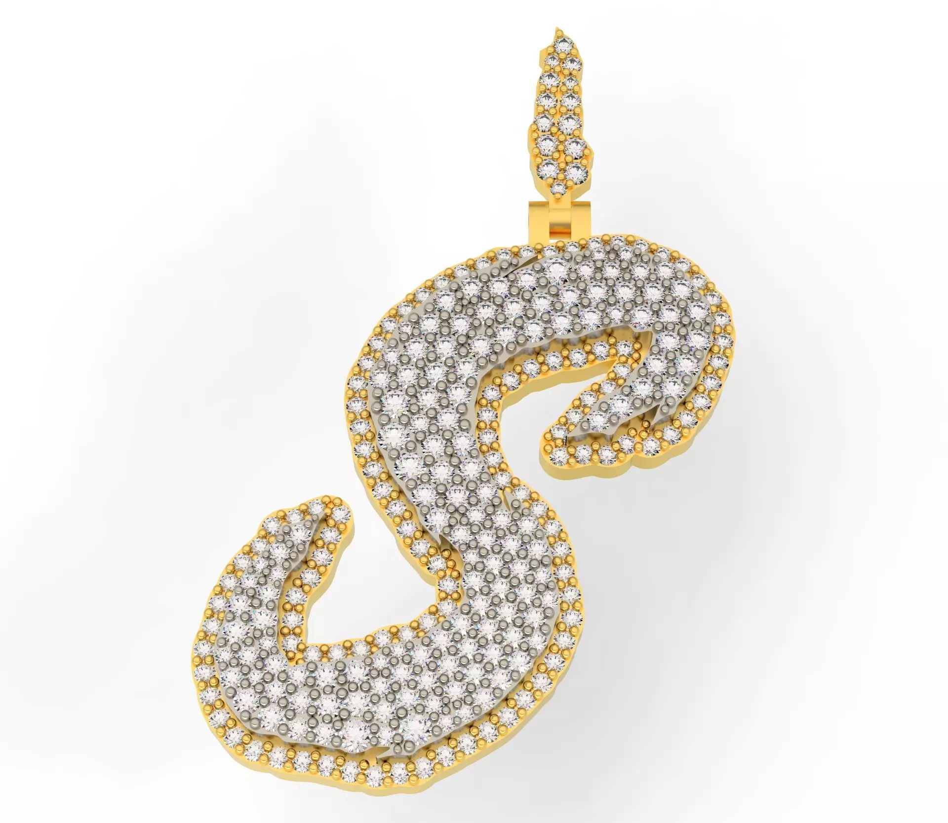 FLOWER SETTING LETTER S 3D print model_0