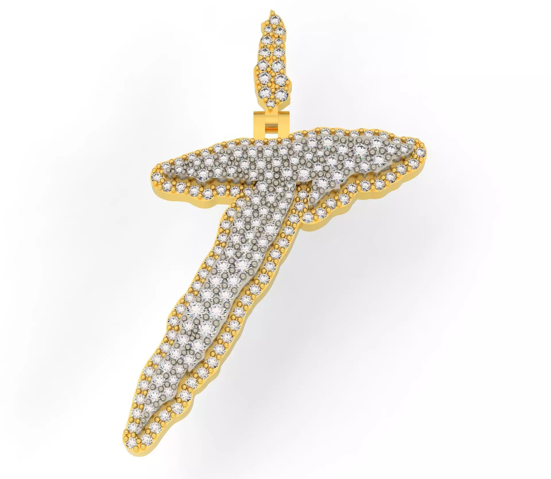 FLOWER SETTING LETTER T 3D print model