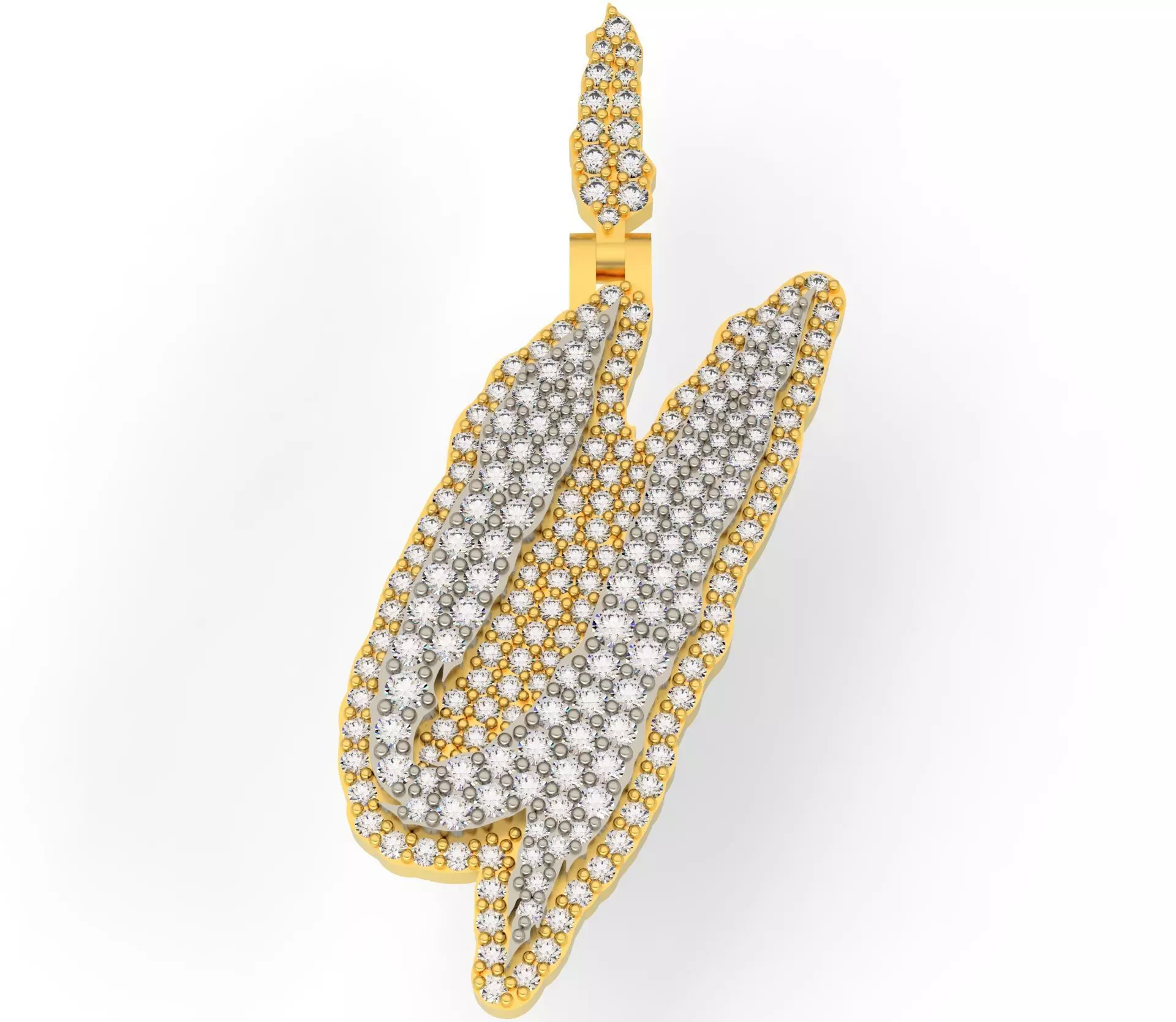 FLOWER SETTING LETTER U 3D print model_0