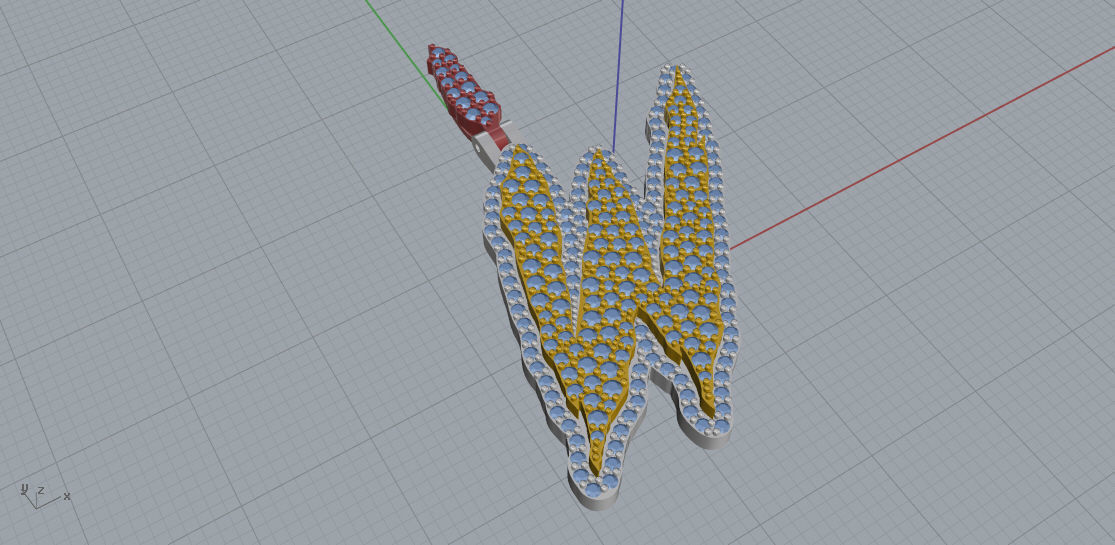 FLOWER SETTING LETTER W 3D print model_1