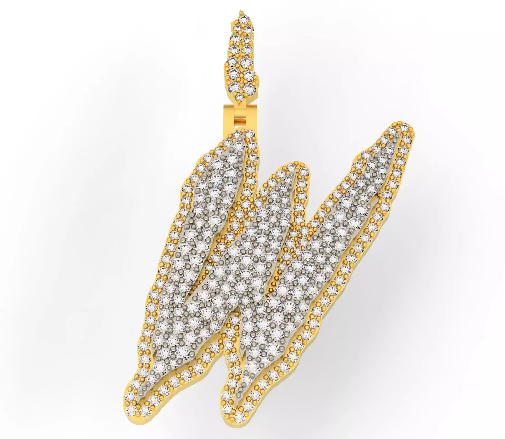 FLOWER SETTING LETTER W 3D print model_0