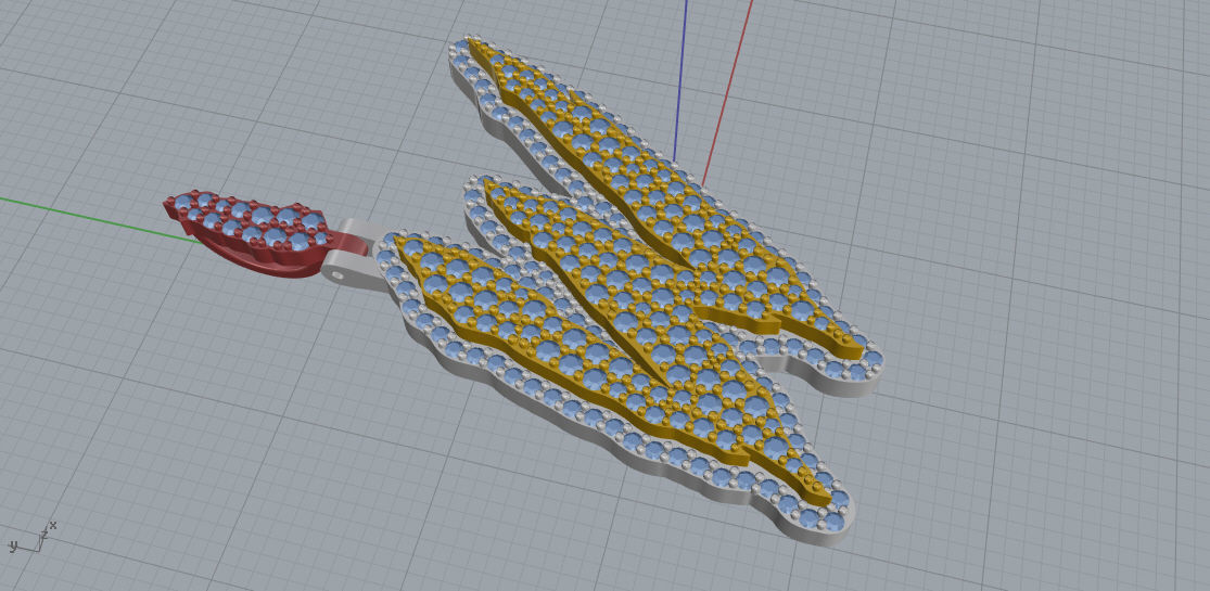 FLOWER SETTING LETTER W 3D print model_3