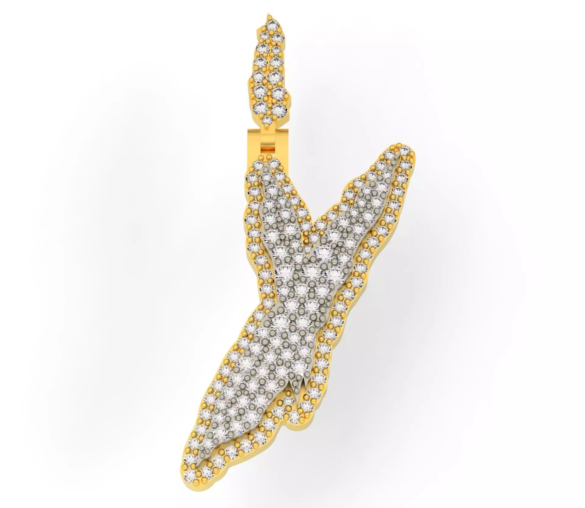 FLOWER SETTING LETTER Y 3D print model_0