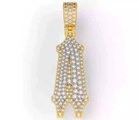 CUSTOM PAVE SETTING LETTER A