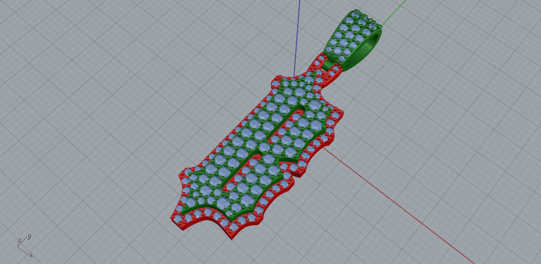 CUSTOM PAVE SETTING LETTER B 3D print model_6