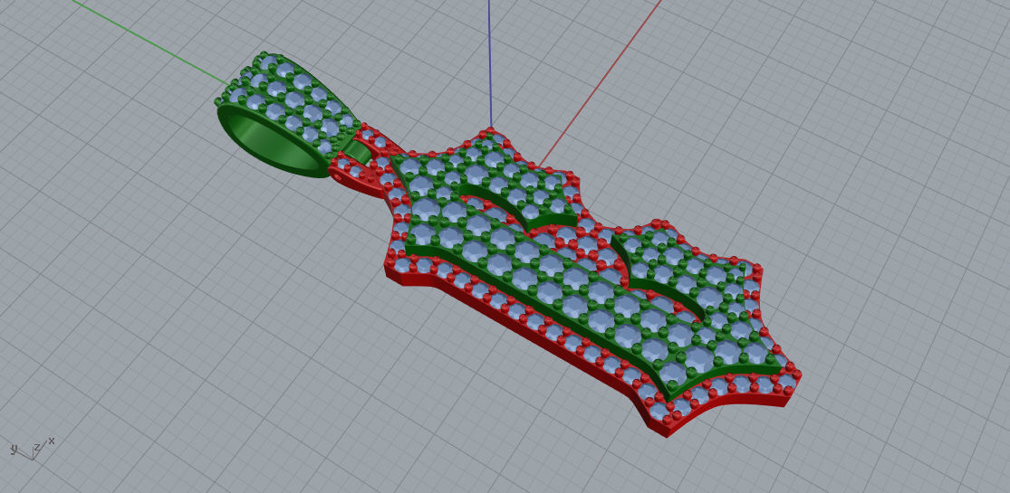 CUSTOM PAVE SETTING LETTER C 3D print model_3