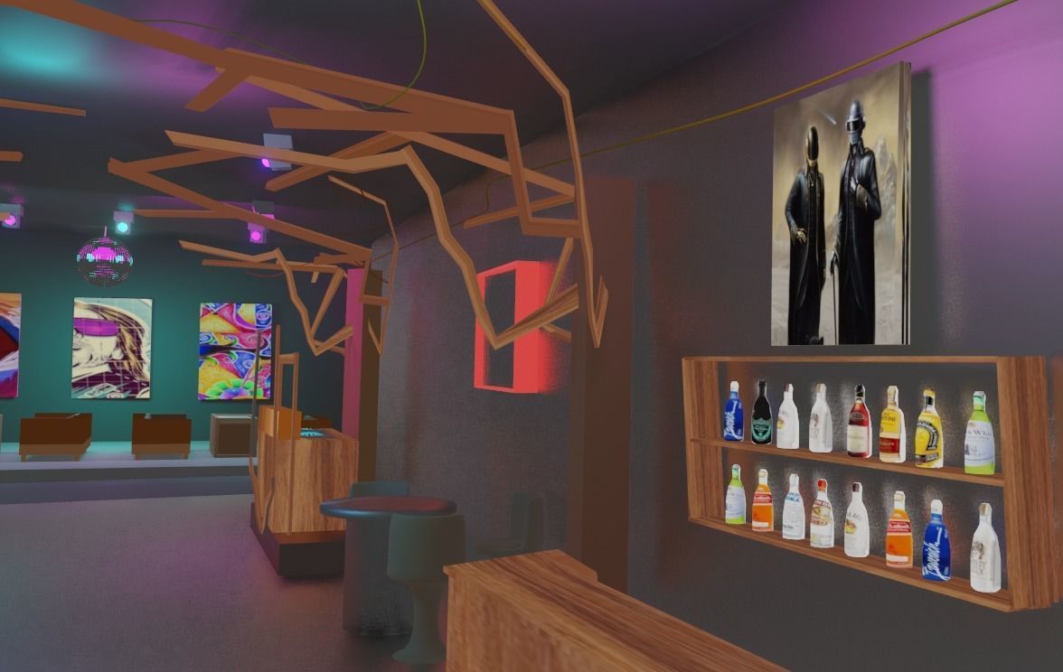 Bar Nightclub interior 3D model_2