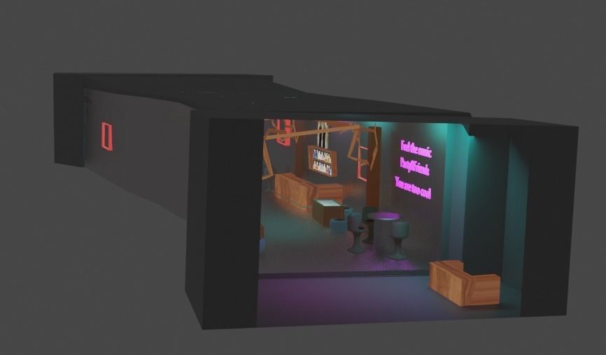 Bar Nightclub interior 3D model_13
