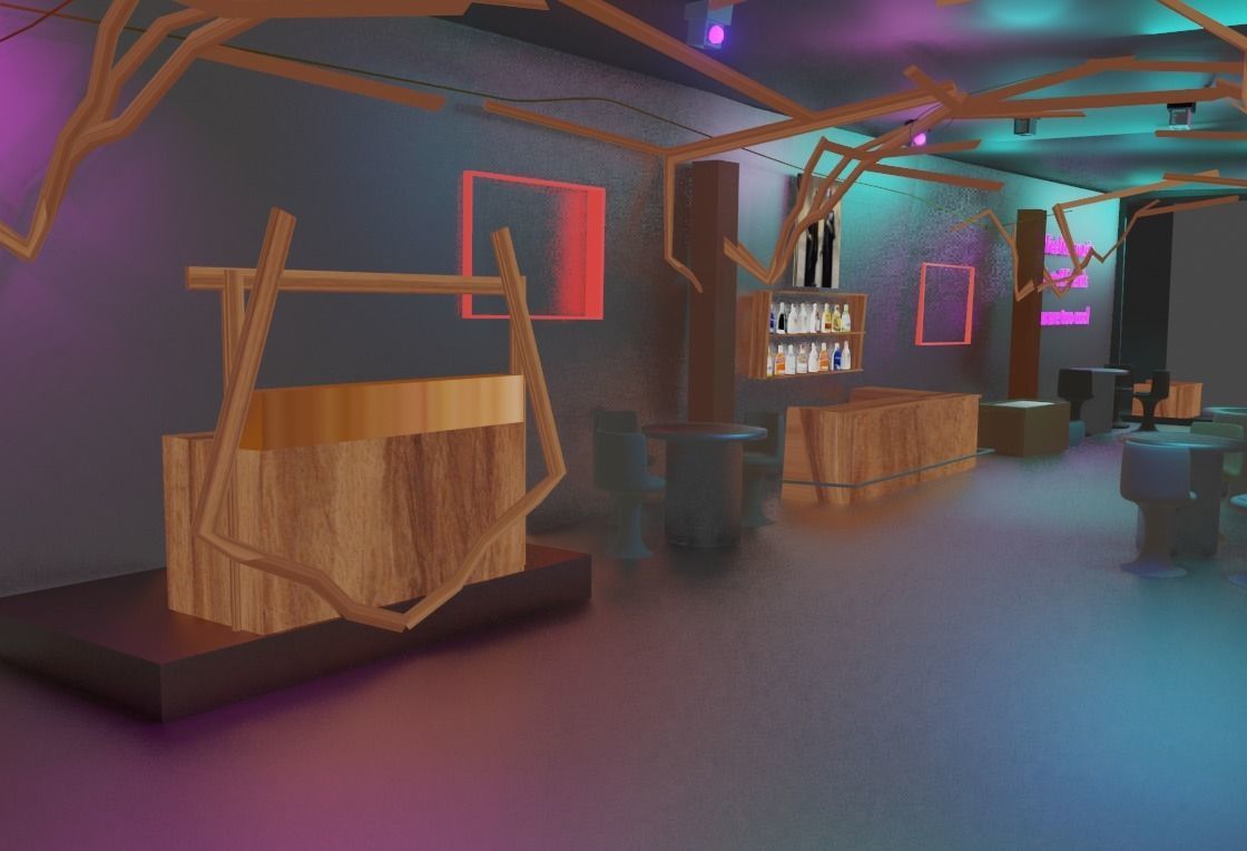 Bar Nightclub interior 3D model_3