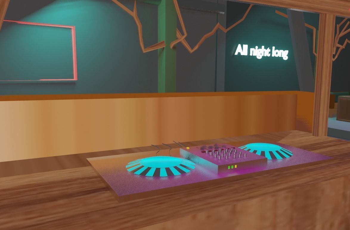 Bar Nightclub interior 3D model_8