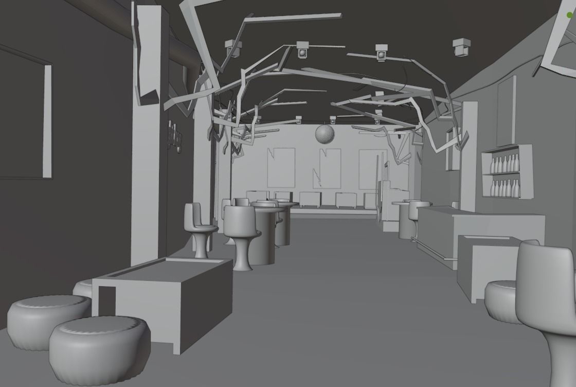 Bar Nightclub interior 3D model_11