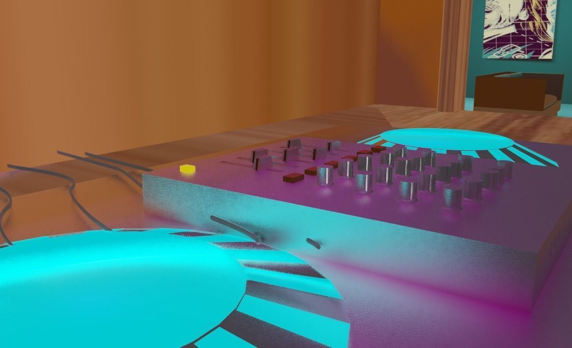 Bar Nightclub interior 3D model_9