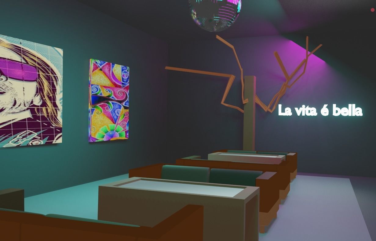 Bar Nightclub interior 3D model_5
