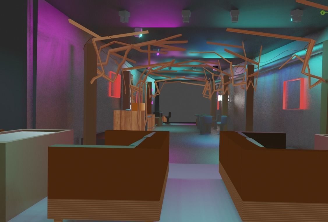 Bar Nightclub interior 3D model_10