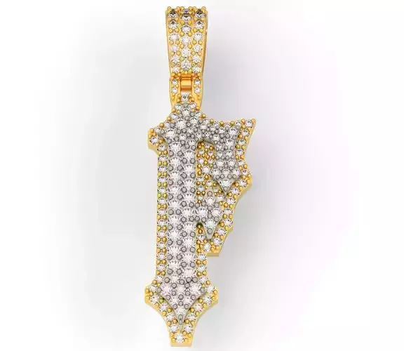 CUSTOM PAVE SETTING LETTER F