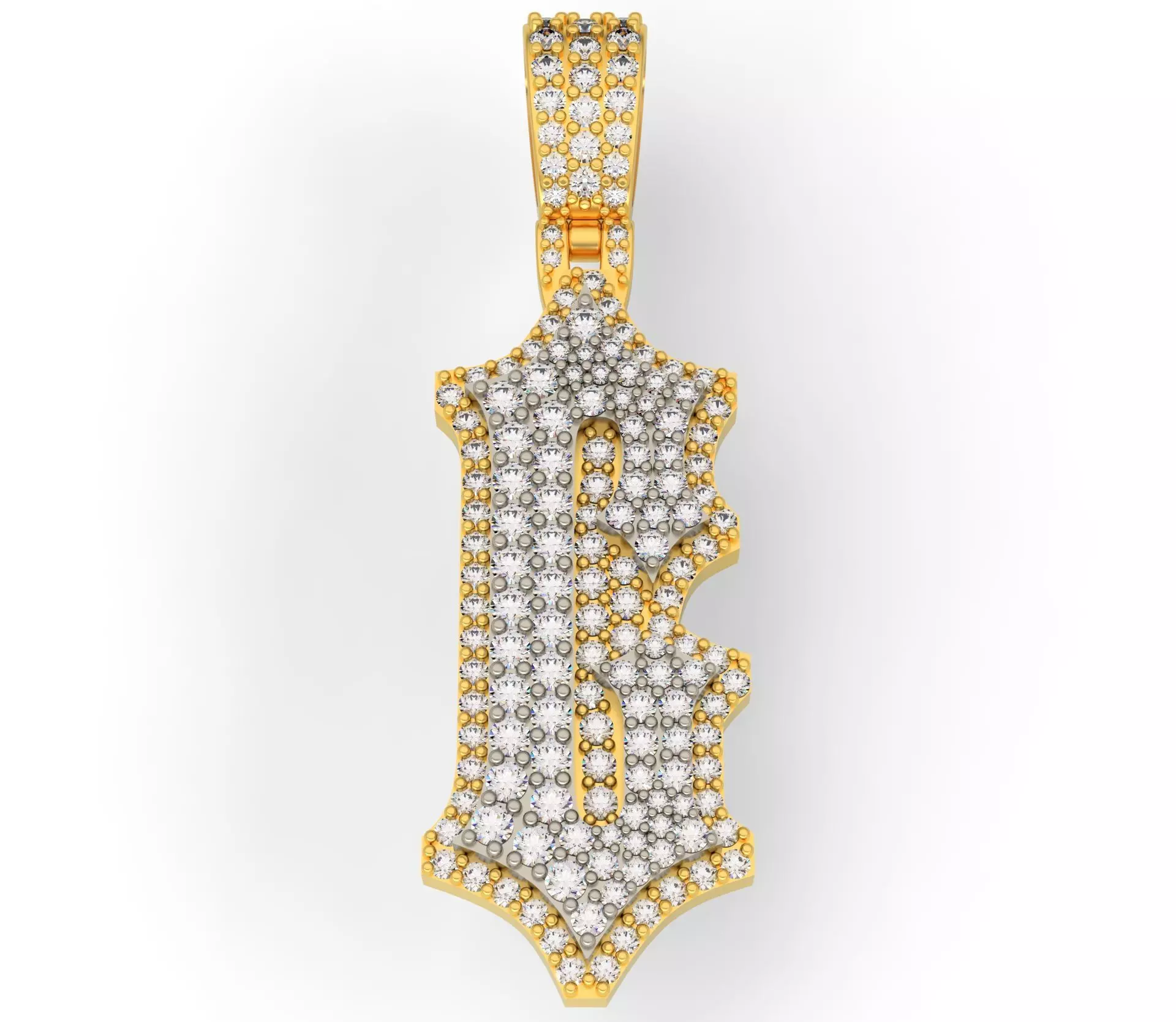 CUSTOM PAVE SETTING LETTER G 3D print model_0