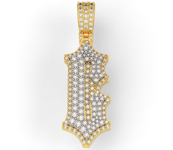 CUSTOM PAVE SETTING LETTER G 3D print model