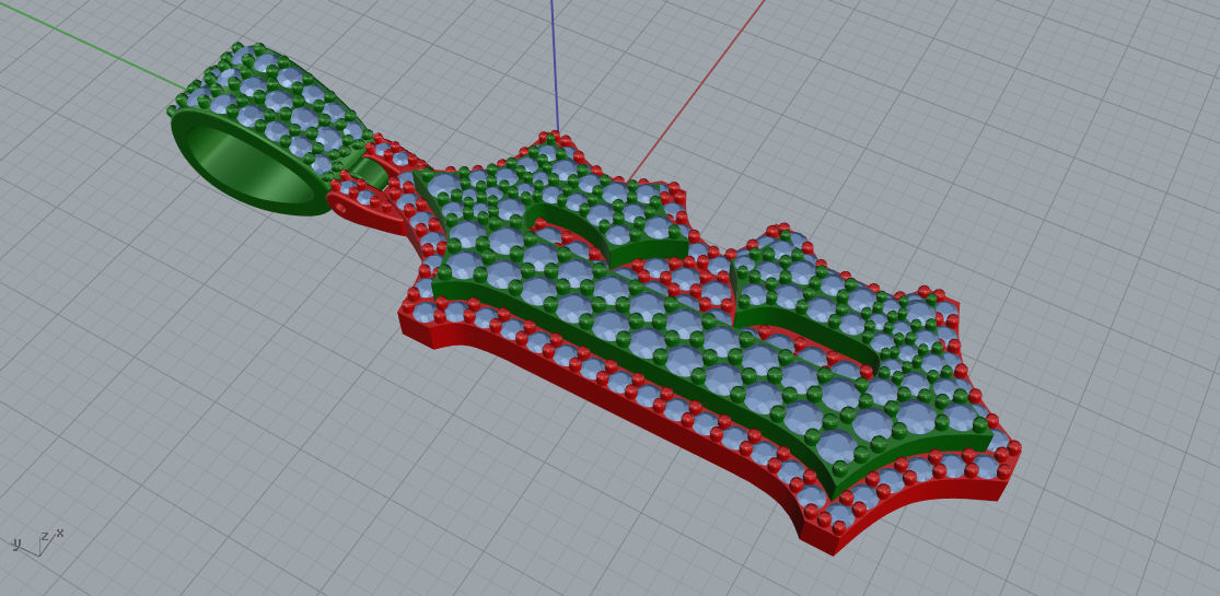 CUSTOM PAVE SETTING LETTER G 3D print model_3