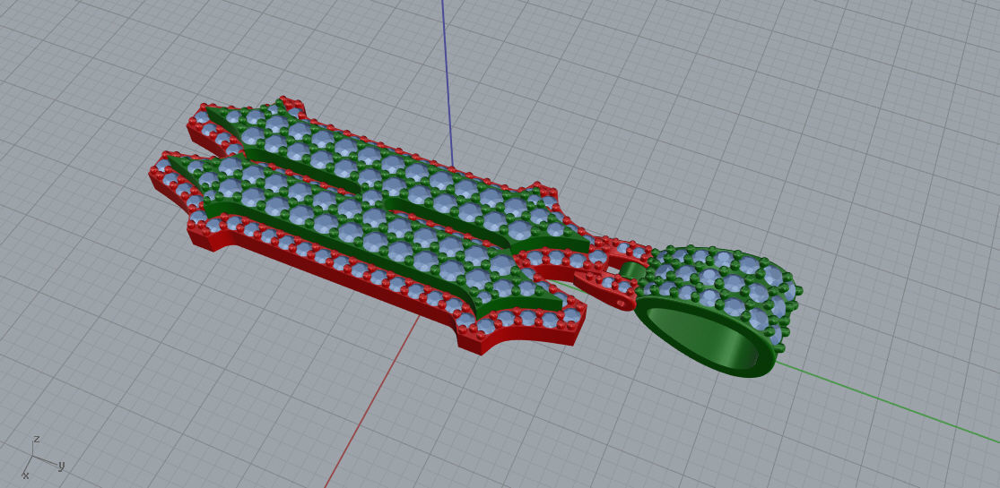 CUSTOM PAVE SETTING LETTER H 3D print model_5