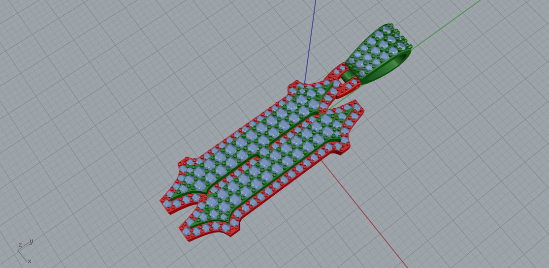 CUSTOM PAVE SETTING LETTER H 3D print model_6