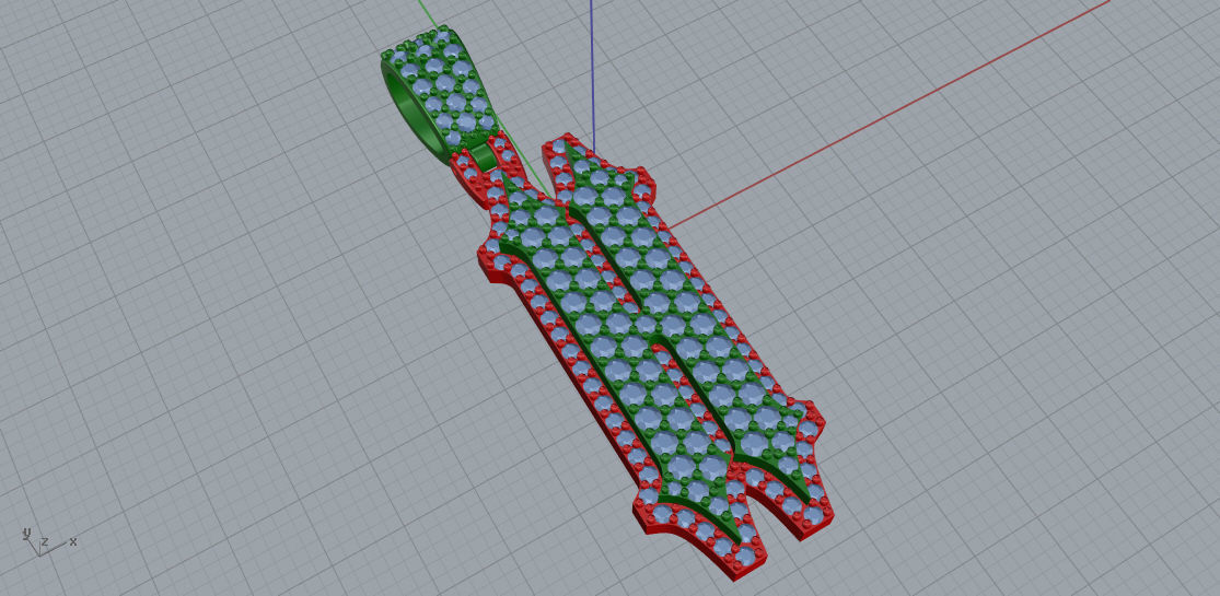 CUSTOM PAVE SETTING LETTER H 3D print model_1