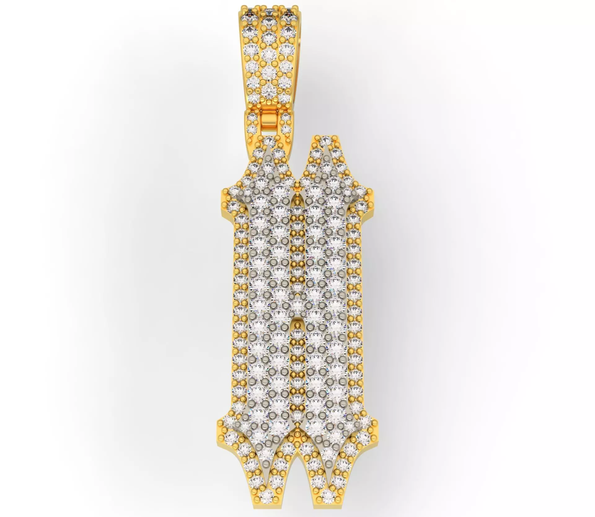 CUSTOM PAVE SETTING LETTER H 3D print model_0