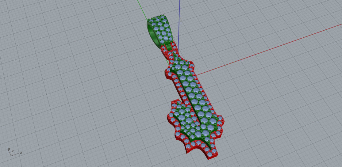 CUSTOM PAVE SETTING LETTER J 3D print model_1