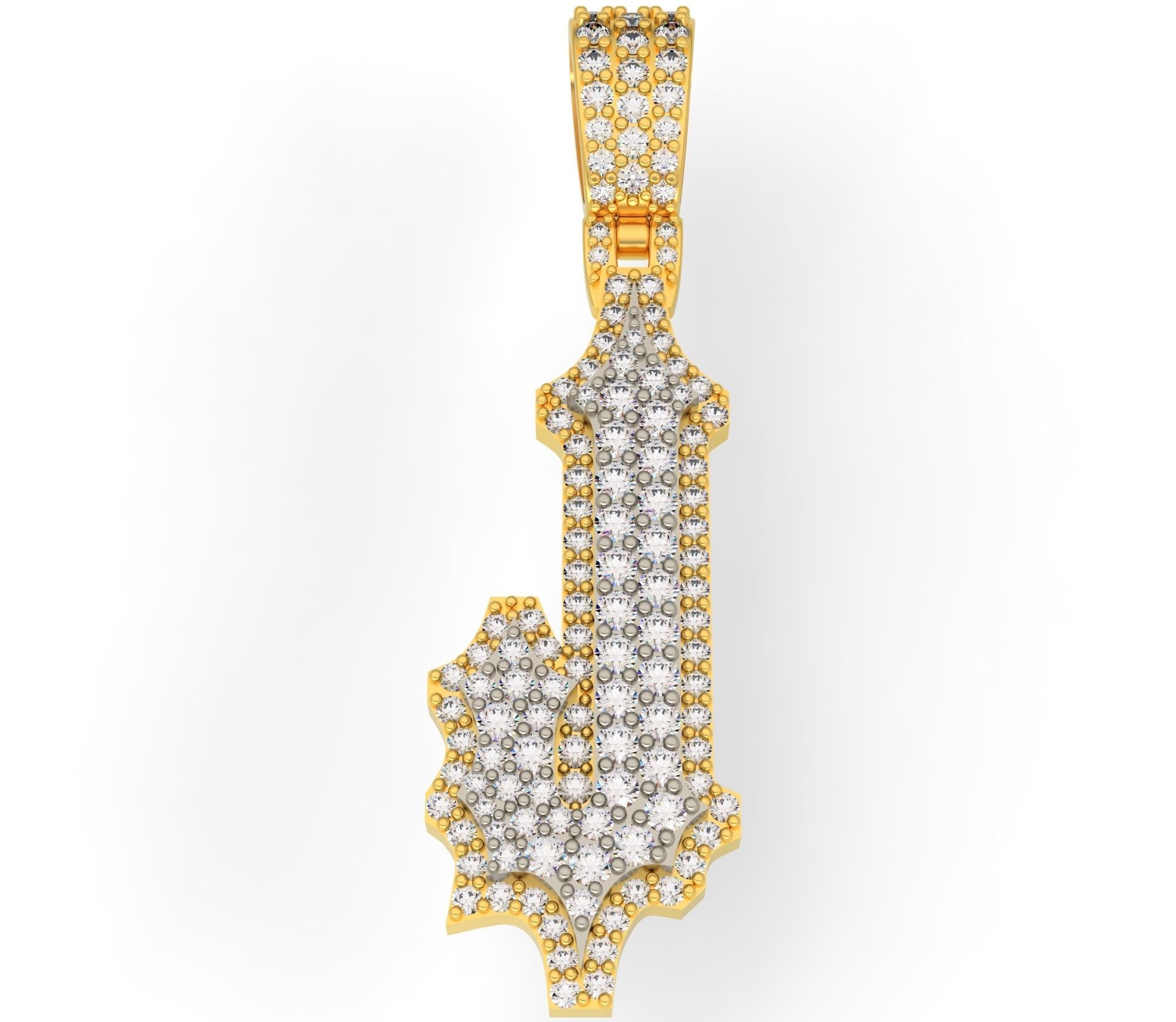 CUSTOM PAVE SETTING LETTER J 3D print model_0