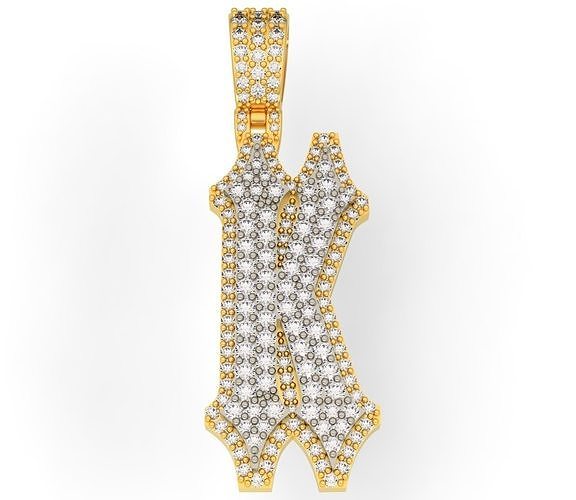 CUSTOM PAVE SETTING LETTER K 3D print model