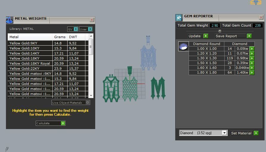 CUSTOM PAVE SETTING LETTER M 3D print model_2
