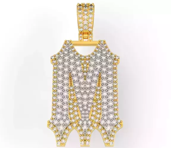 CUSTOM PAVE SETTING LETTER M