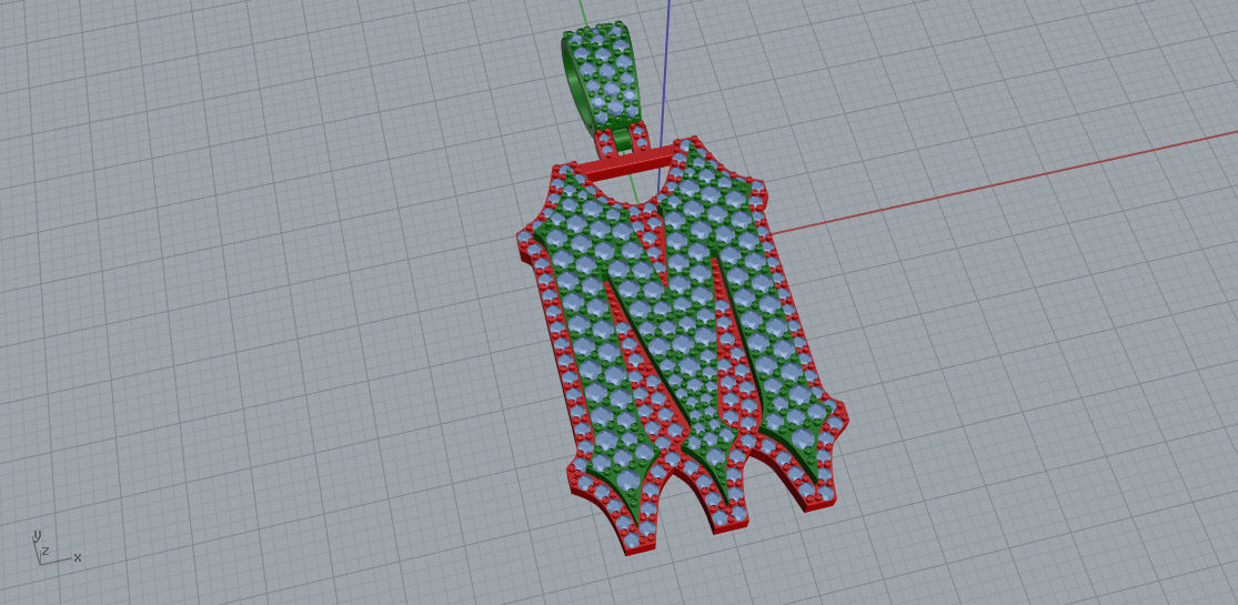 CUSTOM PAVE SETTING LETTER M 3D print model_1