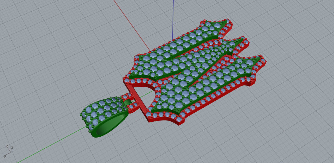 CUSTOM PAVE SETTING LETTER M 3D print model_4